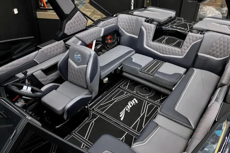 Slide: The Image of Luxurious interior of 2026 Tigé 22RZX boat with modern seating and sleek design. - 15