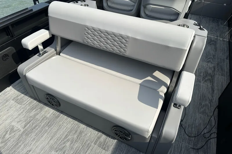 Slide: The Image of Luxurious seating on 2026 Qwest M-Class 24 Pro Sport boat, featuring modern design and comfort. - 10