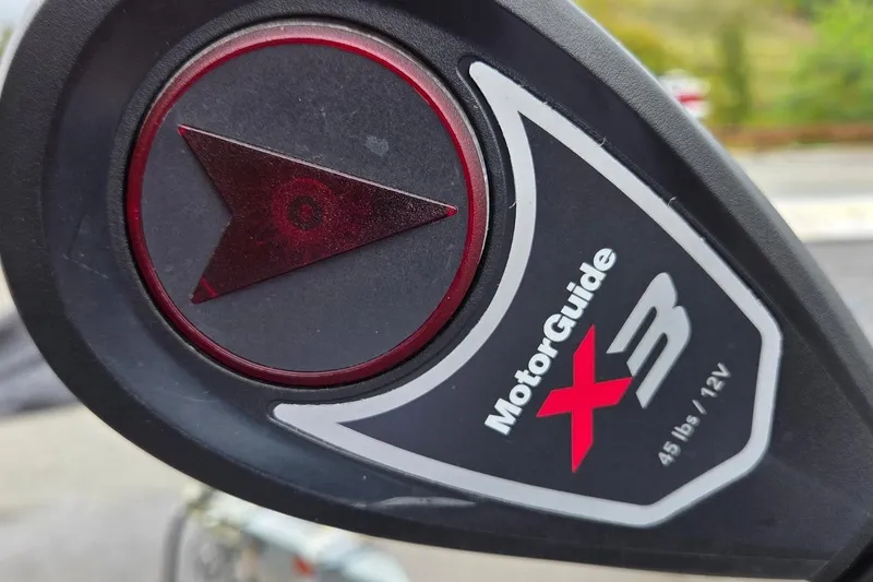 Slide: The Image of Close-up of MotorGuide X3 control panel on 2014 Lowe Stryker 17 boat. - 2