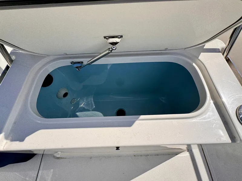 Slide: The Image of Open storage compartment on 2022 Boston Whaler 220 Dauntless boat. - 9