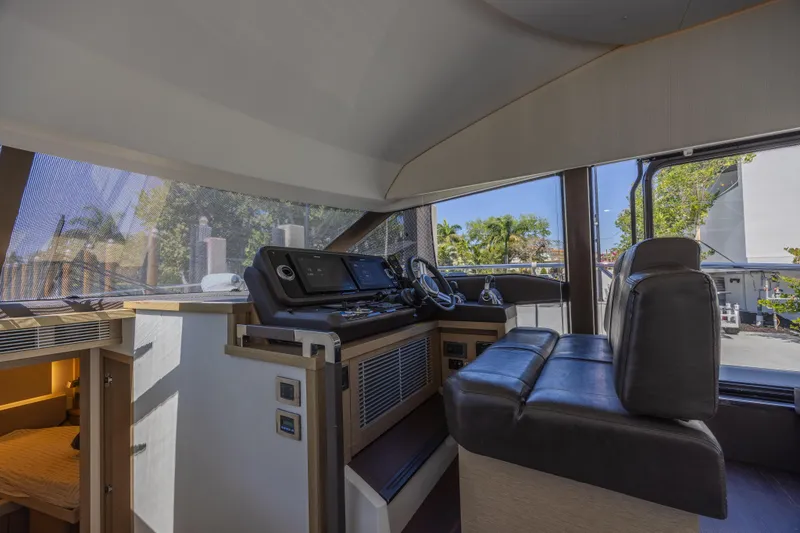 Slide: The Image of Interior helm of 2018 Prestige 520 yacht with modern navigation equipment. - 16