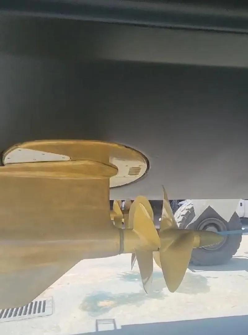 Slide: The Image of Propeller of 2018 Prestige 520 yacht, showcasing its sleek design and engineering. - 49