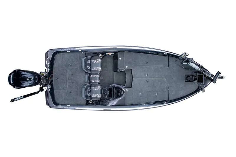 Slide: The Image of Manufacturer Provided Image: 2019 Skeeter ZX 250 fishing boat, top view, spacious deck, dual seats, outboard motor. - 21