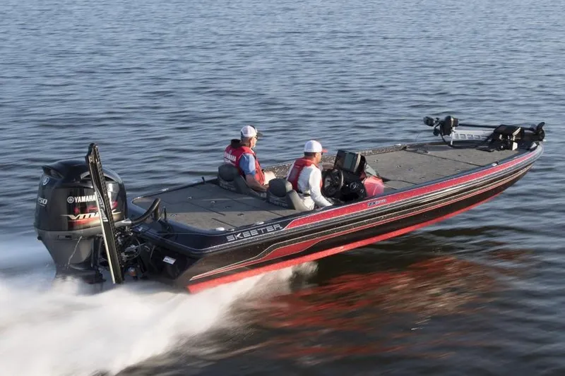 Slide: The Image of Manufacturer Provided Image: 2019 Skeeter ZX 250 bass boat speeding on water. - 9
