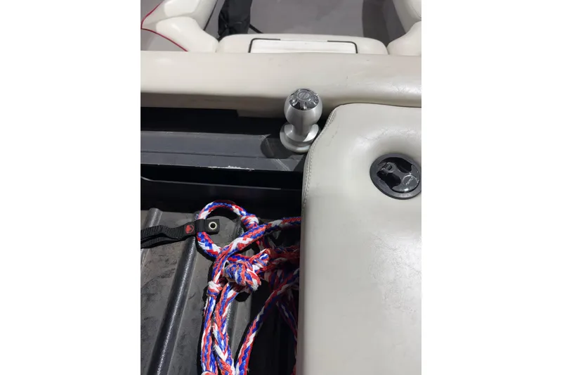 Slide: The Image of Interior of 2009 Malibu Wakesetter 23 LSV with colorful ropes and seating. - 16