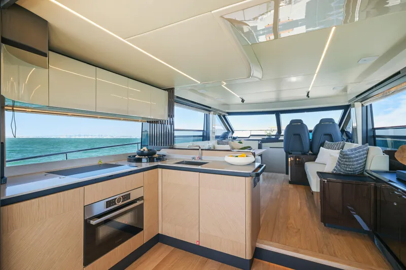 Slide: The Image of Luxurious bedroom interior on Absolute 56 FLY yacht, 2025 model, with ocean view. - 26