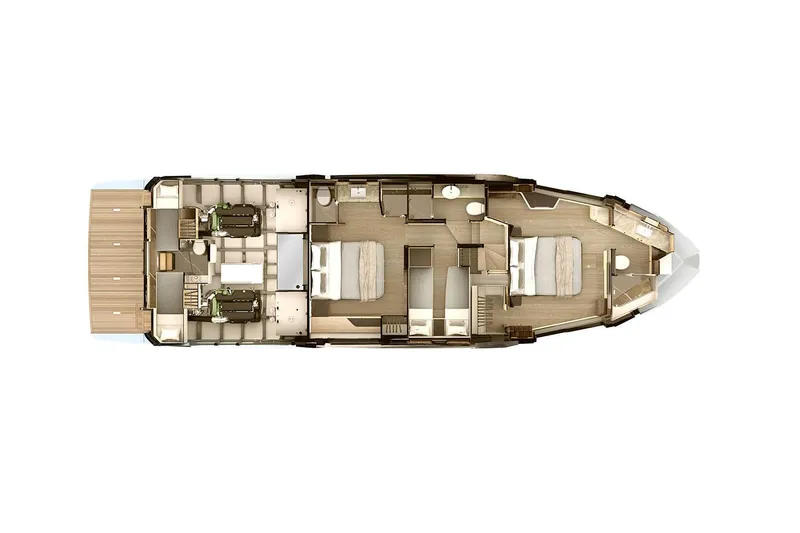 Slide: The Image of Luxurious bathroom interior of 2025 Absolute 56 FLY yacht with modern fixtures and elegant design. - 33