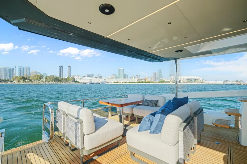 Slide: The Image of Engine room of 2025 Absolute 56 FLY yacht with advanced machinery and control panels. - 48