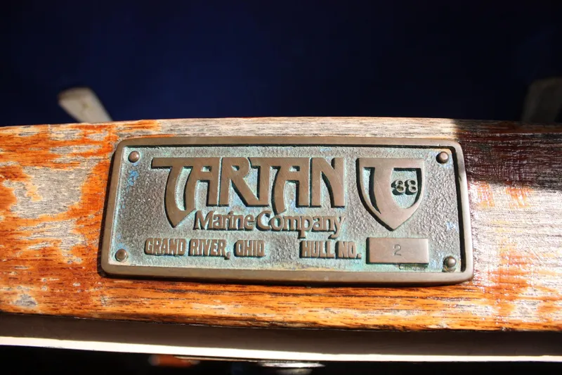 Slide: The Image of Plaque of 1976 Tartan 38 sailboat by Tartan Marine Company, Grand River, Ohio. - 44
