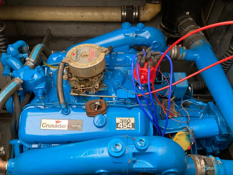 Slide: The Image of Crusader engine in 1988 Chris-Craft 41 Amerosport boat. - 33