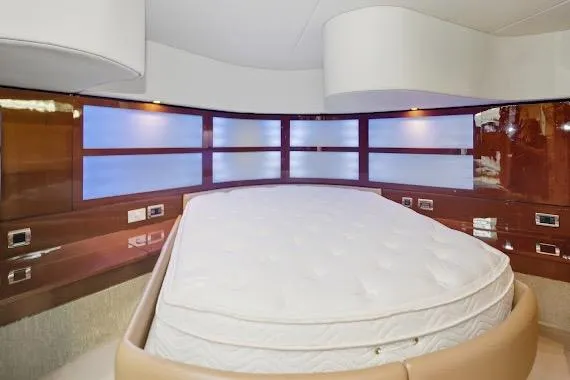 Slide: The Image of Luxurious bedroom interior of 2008 Sea Ray 47 Sedan Bridge yacht. - 29
