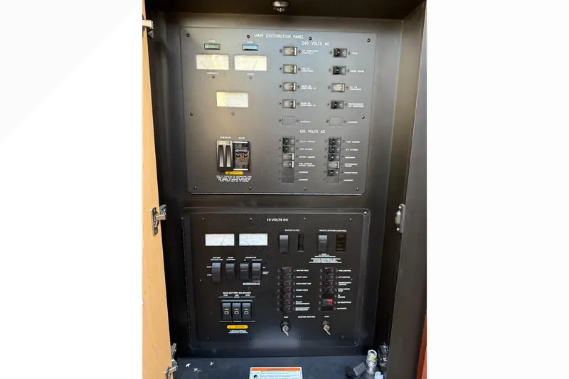 Slide: The Image of Electrical control panel on a 2008 Sea Ray 47 Sedan Bridge yacht. - 37
