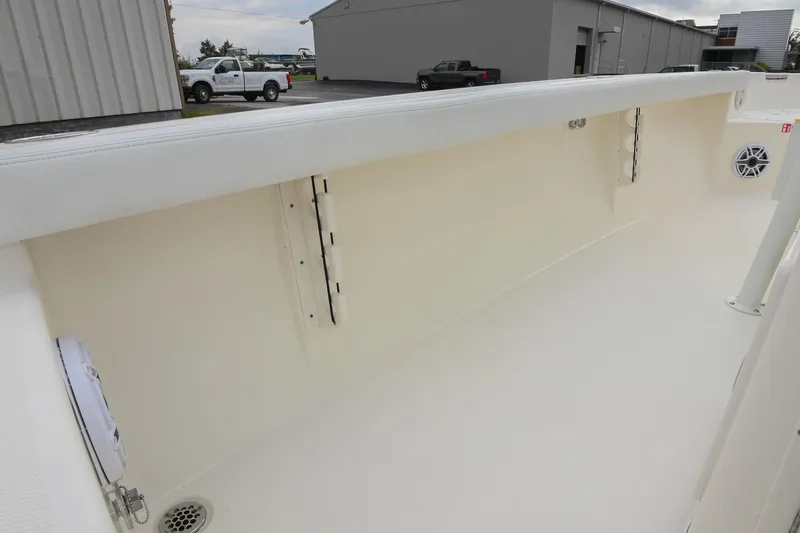 Slide: The Image of 2026 Pathfinder 2400 TRS boat interior, featuring spacious deck and modern design elements. - 20