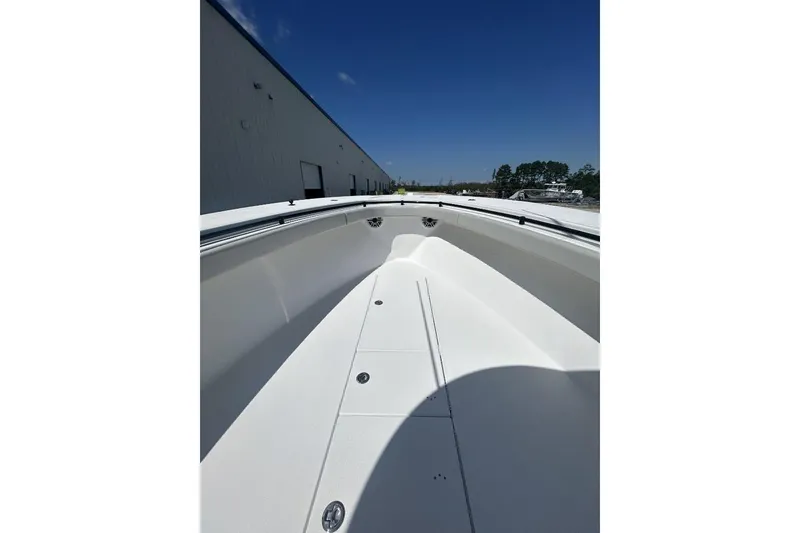 Slide: The Image of 2022 Onslow Bay 33 Tournament boat deck under clear blue sky. - 17