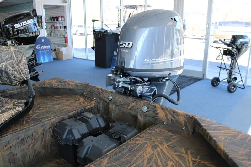 Slide: The Image of 2025 G3 Gator Tough 16 DK boat with Yamaha 50 horsepower outboard motor. - 6