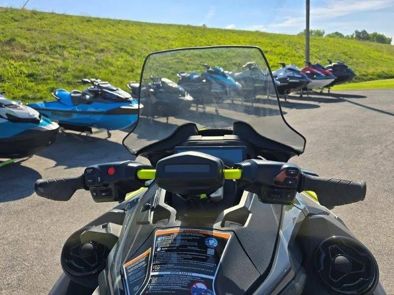 Slide: The Image of 2026 Sea-Doo Explorer Pro 170 cockpit with handlebars and windshield. - 25