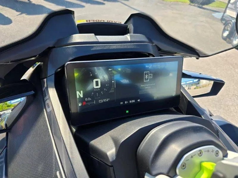 Slide: The Image of 2026 Sea-Doo Explorer Pro 170 dashboard with digital display. - 26