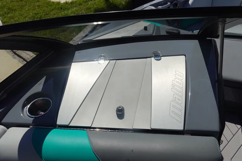 Slide: The Image of 2019 Malibu Wakesetter 23 LSV interior detail with sleek design and cup holder. - 29