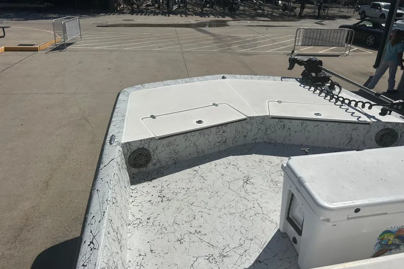 Slide: The Image of 2020 Dargel Kat 250 HDX boat with spacious deck and storage compartments. - 23