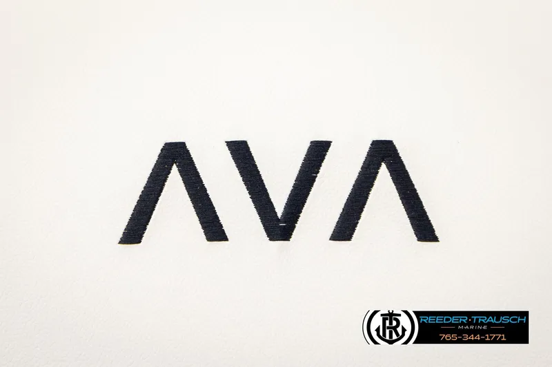 Slide: The Image of 2026 Avalon VEN85 VRB logo with Reeder-Trausch Marine contact details. - 44