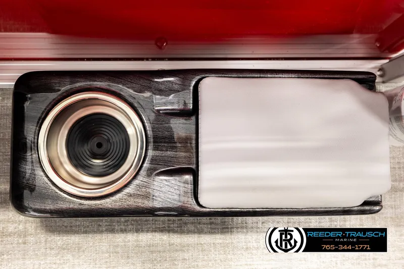 Slide: The Image of Cup holder and storage compartment in 2026 Avalon VEN85 VRB boat interior. - 45