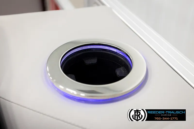 Slide: The Image of Illuminated cup holder on 2026 Avalon VEN85 VRB boat, featuring sleek design and modern aesthetics. - 46