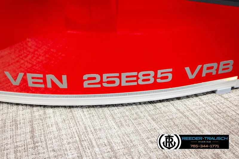 Slide: The Image of Red Avalon VEN85 VRB 2026 model boat with Reeder-Trausch Marine logo. - 53