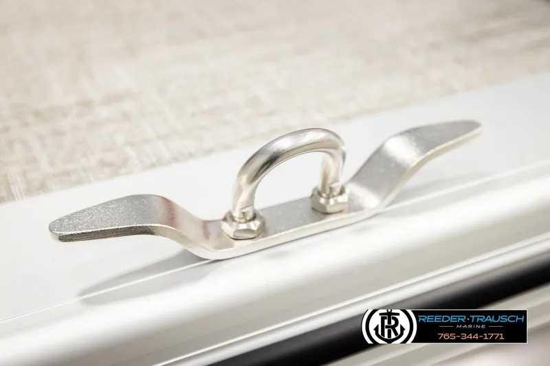 Slide: The Image of Stainless steel cleat on 2026 Avalon VEN85 VRB boat deck. - 55