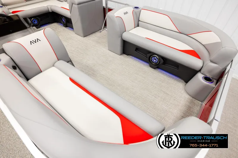 Slide: The Image of Luxurious interior of 2026 Avalon VEN85 VRB boat with stylish seating and modern design. - 9