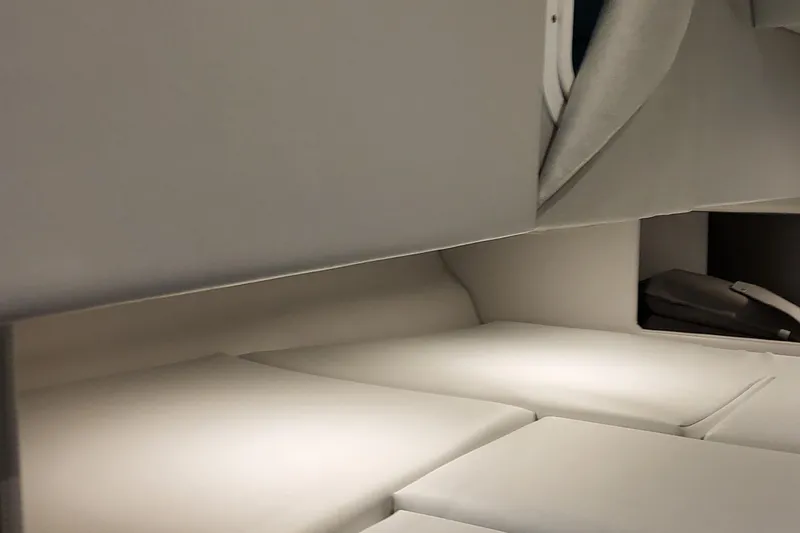 Slide: The Image of Interior cabin of 2026 Formula 330 Crossover Bowrider OB, featuring sleek, modern design. - 64