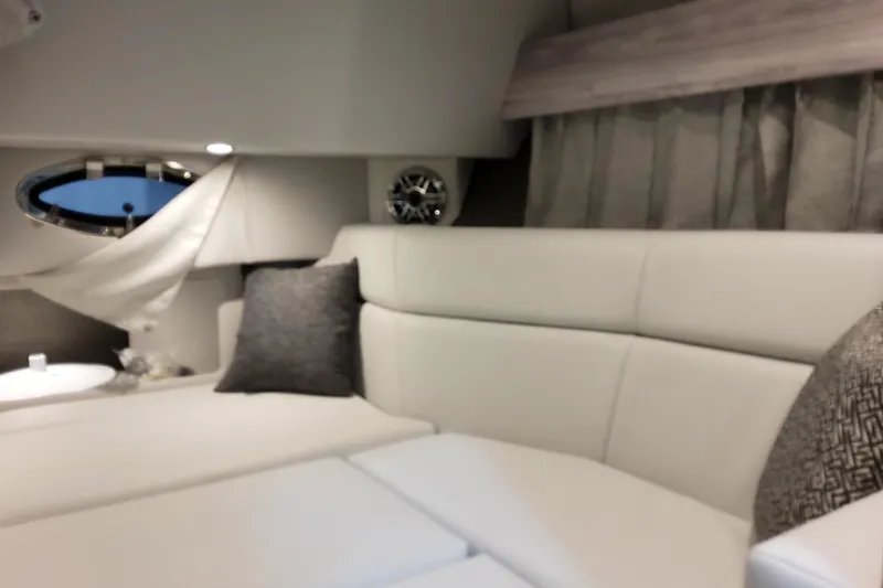 Slide: The Image of Luxurious interior of 2026 Formula 330 Crossover Bowrider OB with plush seating and elegant decor. - 66