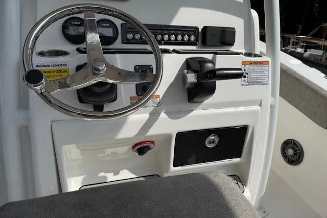 Slide: The Image of Yamaha tachometer display on 2024 Sea Fox 228 Commander boat dashboard. - 14