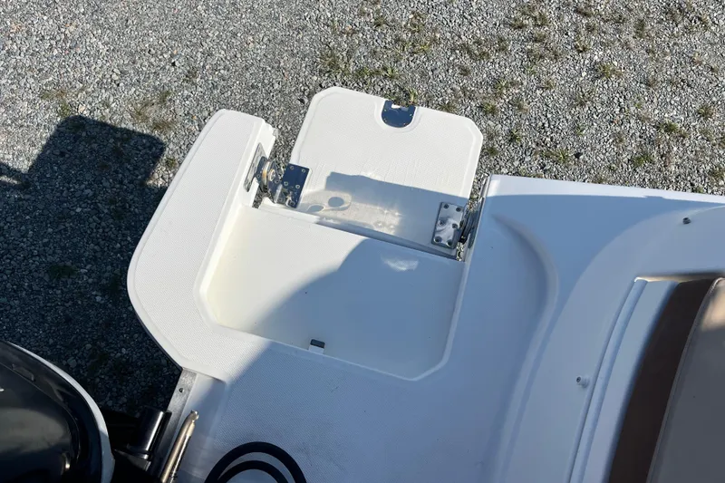 Slide: The Image of 2017 Sea Ray SDX 290 Outboard swim platform detail on gravel background. - 8