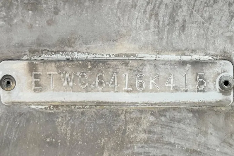 Slide: The Image of 2015 Bennington 2575 QCW hull identification number plate, ETWC6416K415. - 36