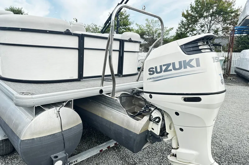 Slide: The Image of 2017 Godfrey Sweetwater 2286 Tri Toon with Suzuki outboard motor. - 3