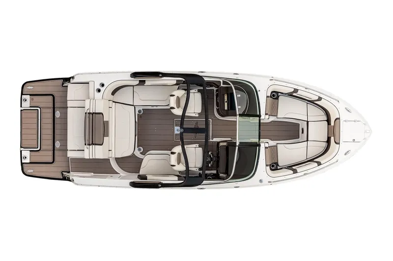 Slide: The Image of Manufacturer Provided Image: 2021 Chaparral 267 SSX boat interior, top view, spacious seating, modern design. - 13