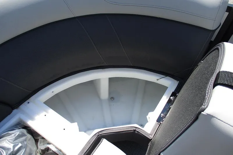 Slide: The Image of Interior storage compartment of 2025 Viaggio Lago X20R boat with open seat. - 13
