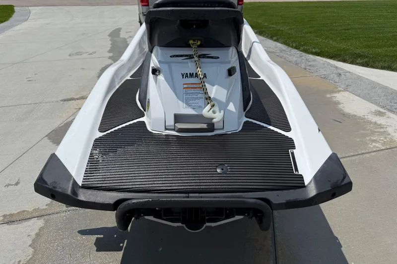 Slide: The Image of 2014 Yamaha WaveRunner FX SHO on trailer, rear view, parked on driveway. - 3