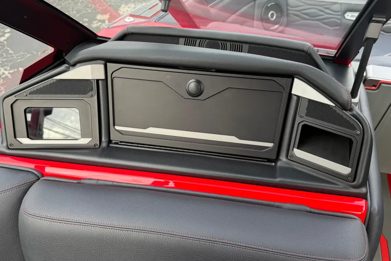 Slide: The Image of Interior of 2026 Supra SE 550, featuring sleek black and red design elements. - 16