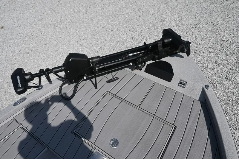 Slide: The Image of 2026 Vexus ACX 2000 boat deck with Garmin trolling motor, featuring sleek design and advanced technology. - 6