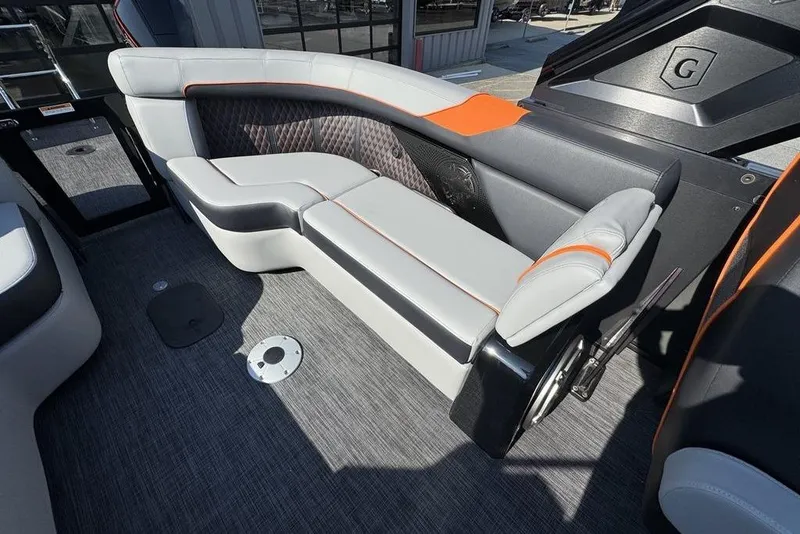 Slide: The Image of Luxurious seating on 2026 Godfrey XP 2700 TWIN boat, featuring modern design and premium materials. - 24