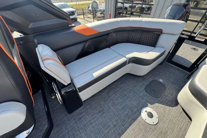 Slide: The Image of Luxurious seating on 2026 Godfrey XP 2700 TWIN boat, featuring modern design and premium materials. - 25