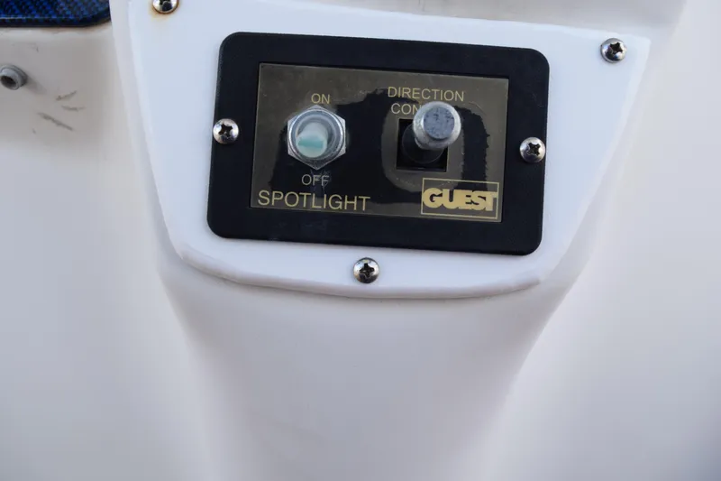 Slide: The Image of 2008 Hydra-Sports Vector 3300 VX boat detail with marina background under blue sky. - 134