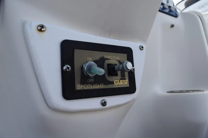 Slide: The Image of Boats docked at a marina under a clear blue sky, viewed from a 2008 Hydra-Sports Vector 3300 VX. - 136