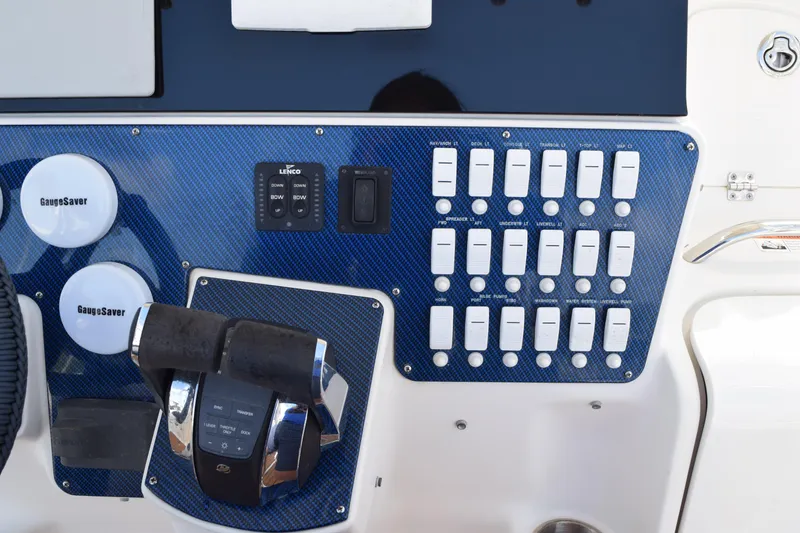 Slide: The Image of 2008 Hydra-Sports Vector 3300 VX interior detail with chrome handle and design accents. - 139