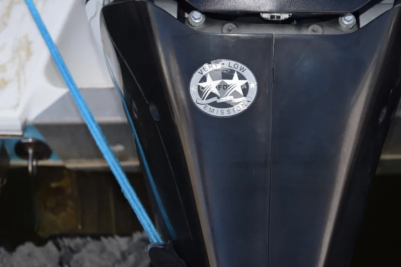 Slide: The Image of 2008 Hydra-Sports Vector 3300 VX with triple outboard engines at dock. - 16