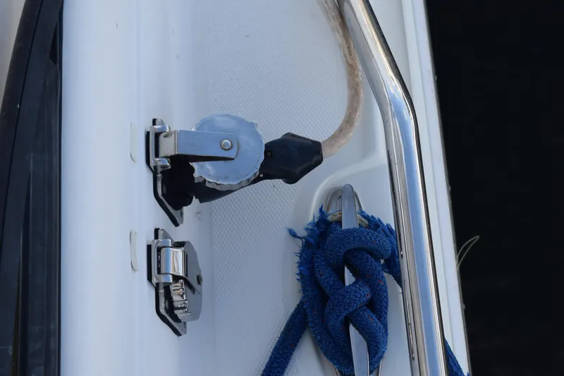 Slide: The Image of 2008 Hydra-Sports Vector 3300 VX cockpit with teak flooring and control panel. - 216