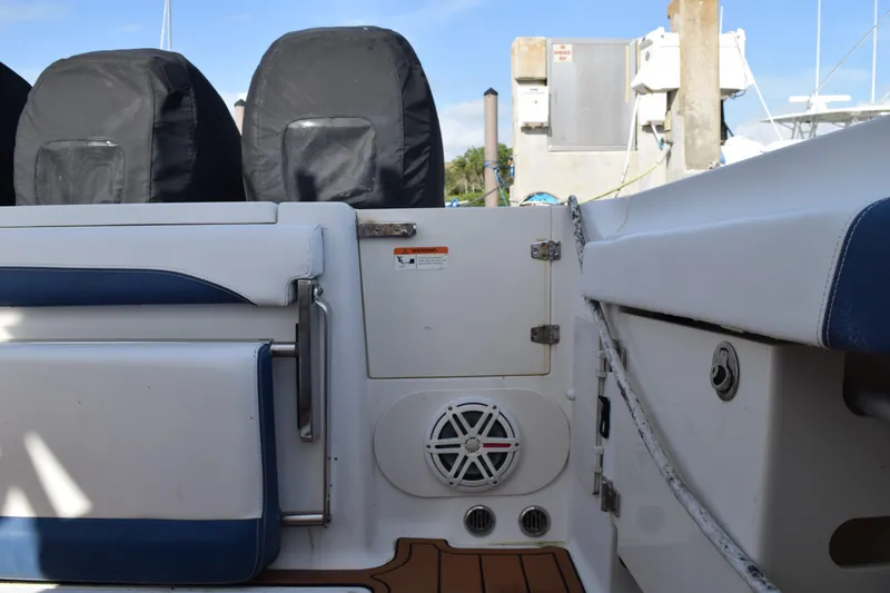 Slide: The Image of 2008 Hydra-Sports Vector 3300 VX boat deck with open storage compartment. - 38
