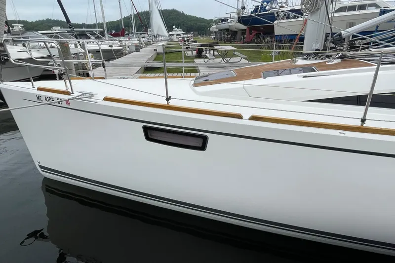 Slide: The Image of Bavaria Vision 42 sailboat docked at marina, side view, 2013 model. - 16