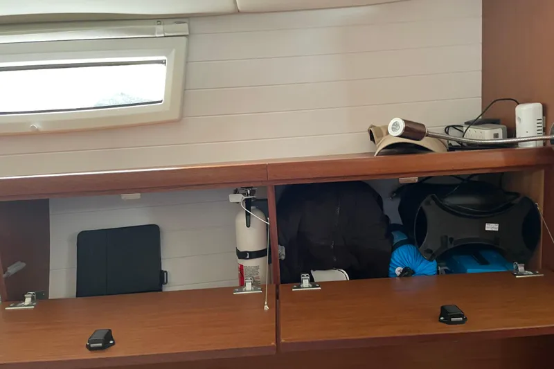 Slide: The Image of Interior storage of 2013 Bavaria Vision 42 yacht with equipment and accessories. - 62